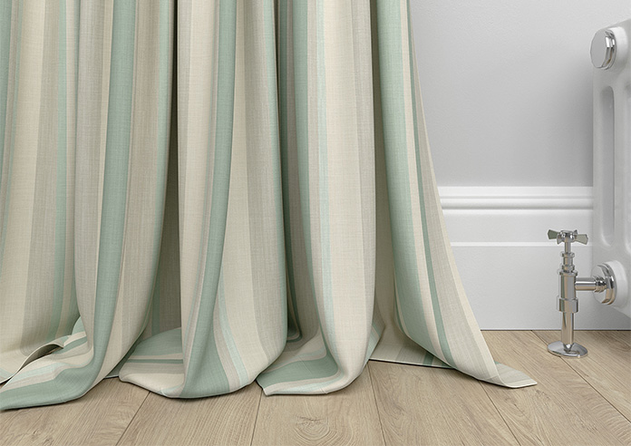 Laura Ashley Awning Stripe, Smoke Green - Made to Measure Curtains - Image 6